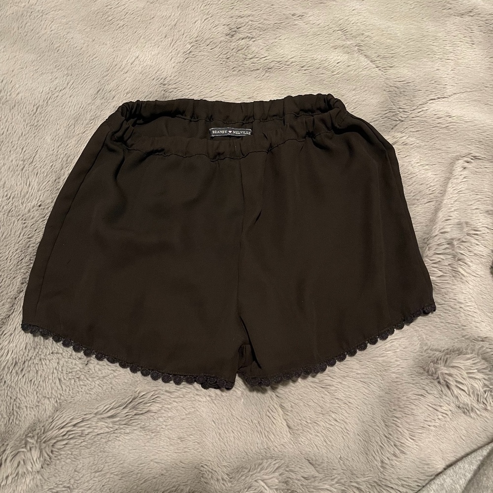 brandy melville black flowy shorts